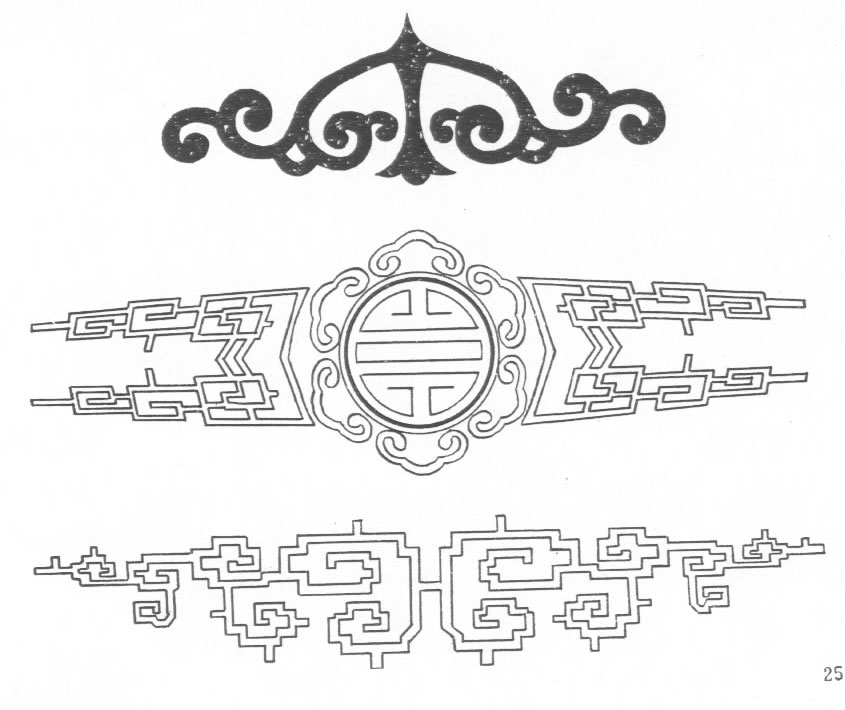 黑白蒙古图案 ,花纹3(20张)