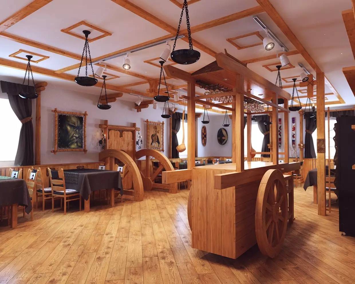 现代时尚蒙古风格餐厅设计|space|hotel|敖腾设计_Original作品-站酷ZCOOL