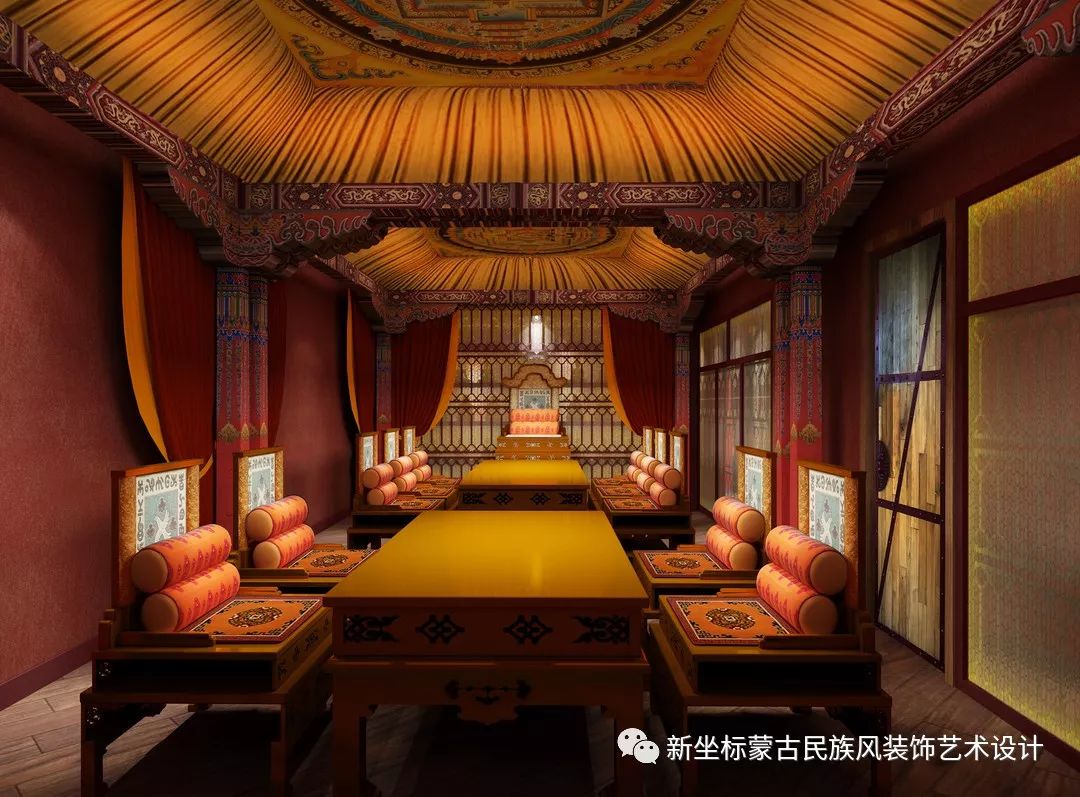 室内设计｜蒙古传统风格餐厅-草原元素---蒙古元素 Mongolia Elements