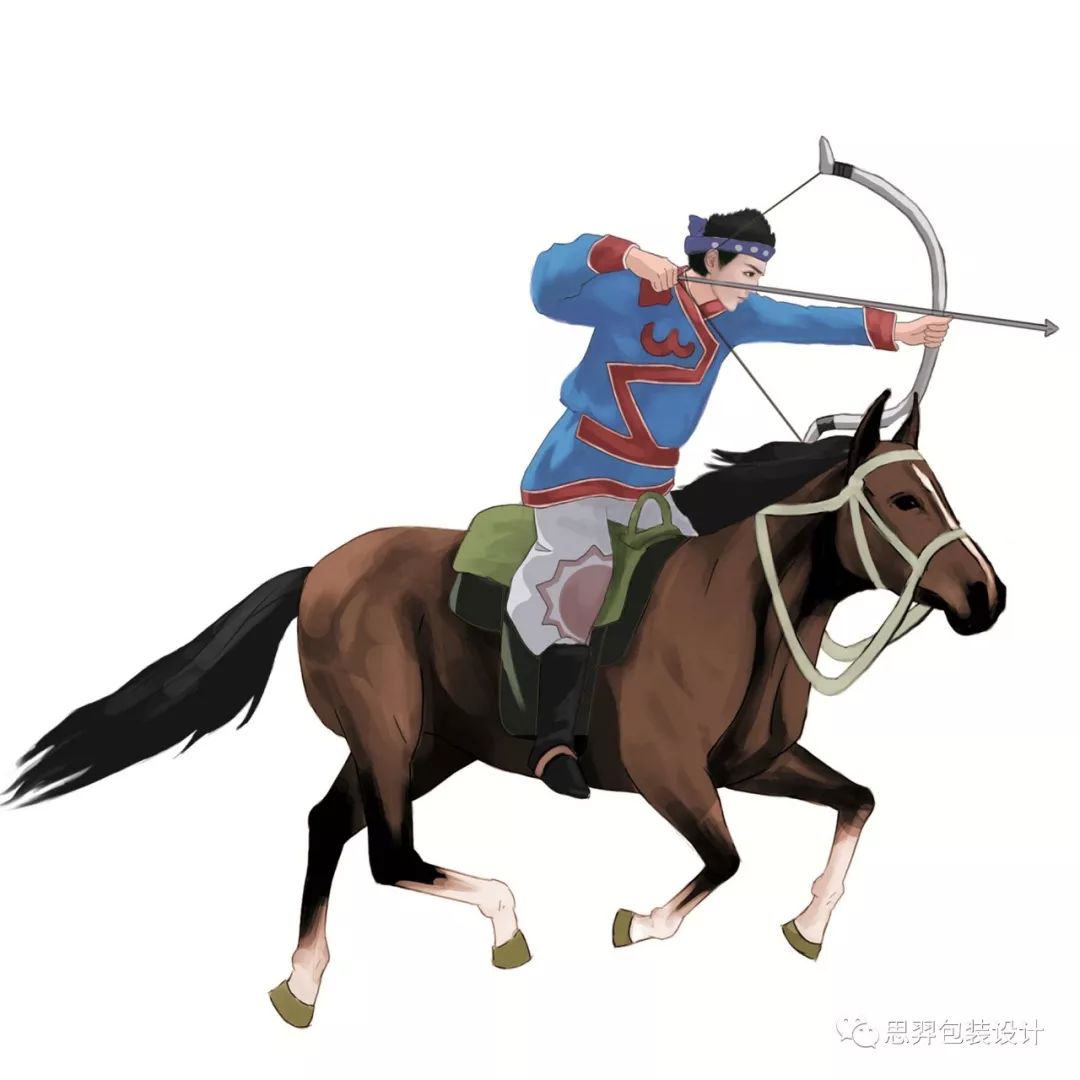 蒙古射箭简笔画