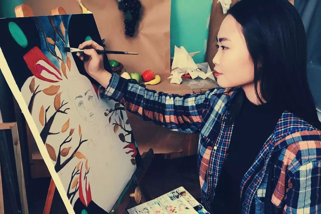 蒙古国高中生图布兴吉雅绘画作品欣赏
