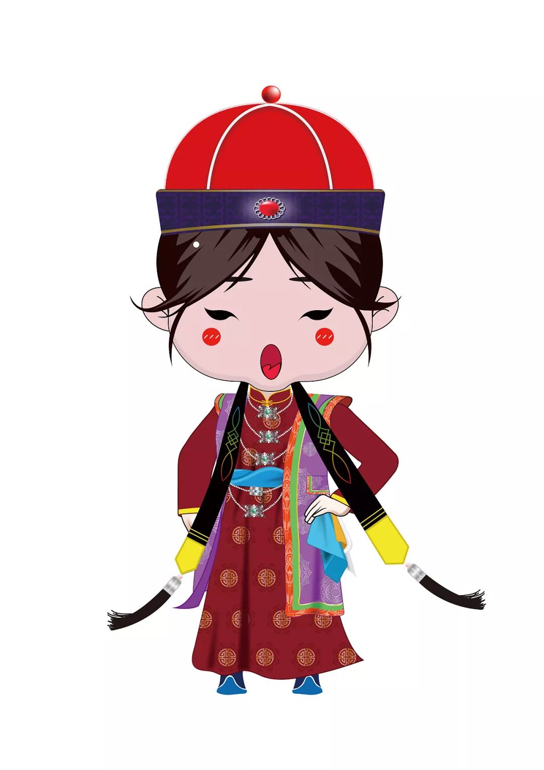 蒙古姑娘卡通图