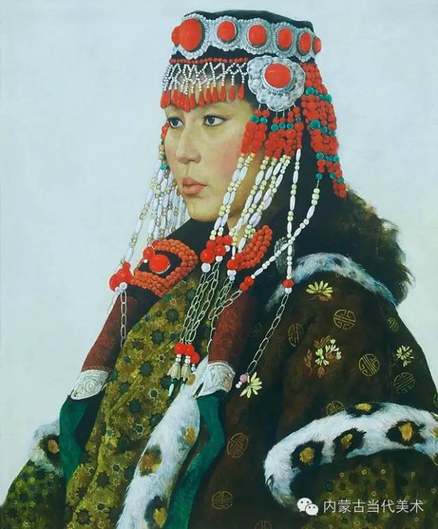 蒙古族画家敖恩和他的油画作品,美丽而庄严