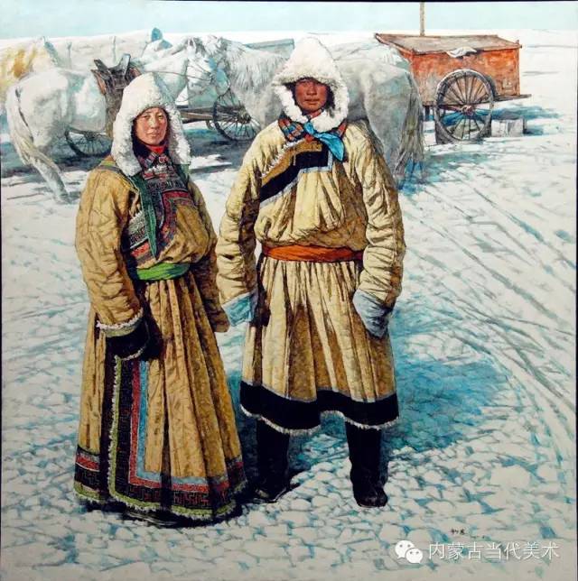蒙古族画家敖恩和他的油画作品,美丽而庄严