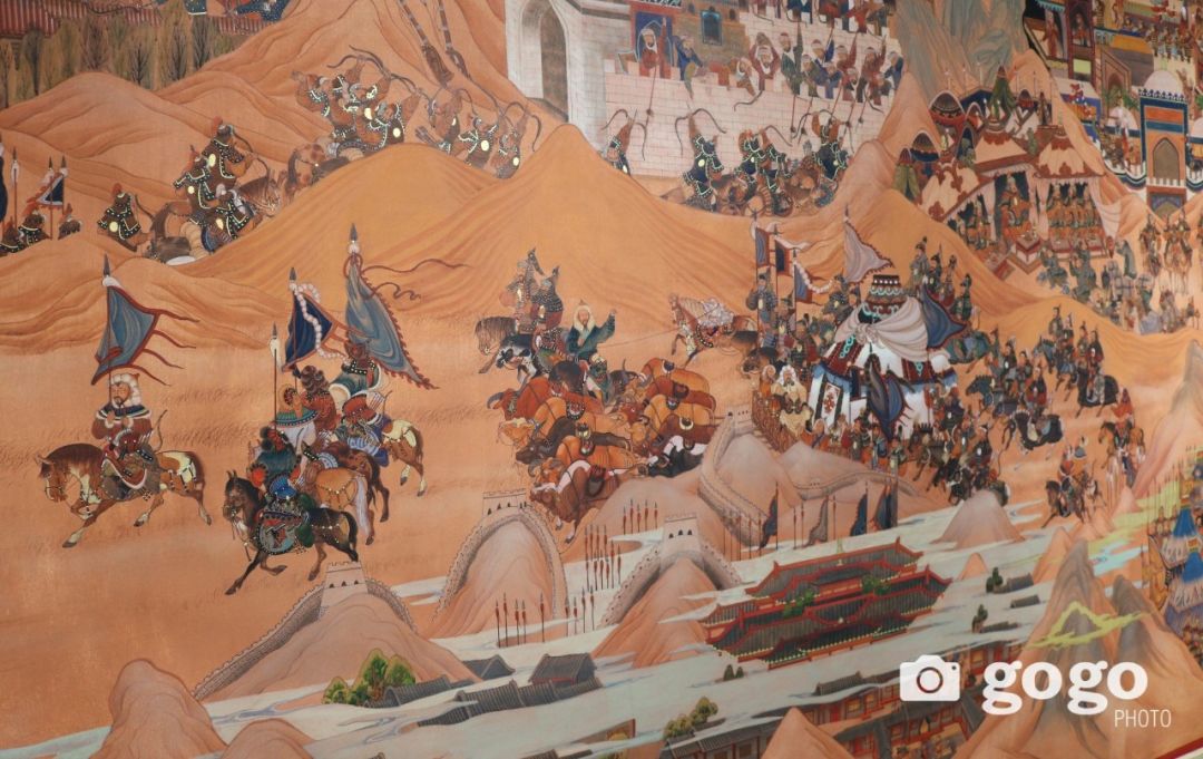 14米长的成吉思汗绘画作品亮相蒙古国乌兰巴托 第5张