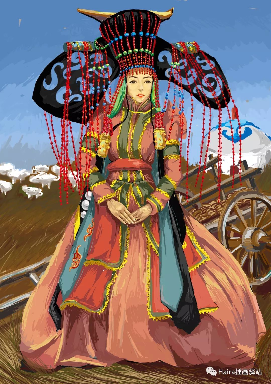 鄂尔多斯蒙古族新娘头饰 - 文化遗产 - 鄂尔多斯市恒创文化有限公司-创意草原
