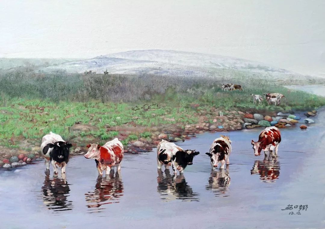 【赏析】心灵深处的绿色草原 ——蒙古族画家乌日娜的油画 第5张 【赏析】心灵深处的绿色草原 ——蒙古族画家乌日娜的油画 第5张