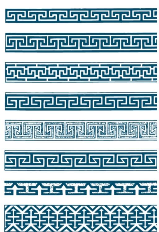  传统蒙古锤子形状边框花纹图片