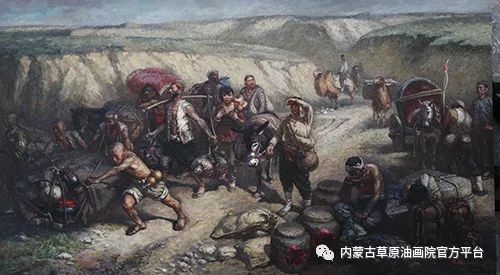 内蒙古草原油画院画家李长胜油画作品 第16张