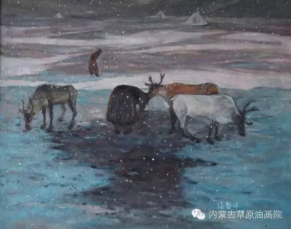 内蒙古草原油画院画家满都呼 第3张