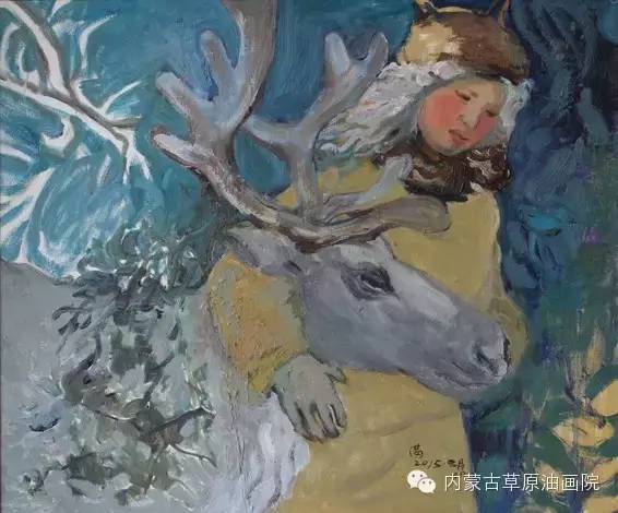内蒙古草原油画院画家满都呼 第4张