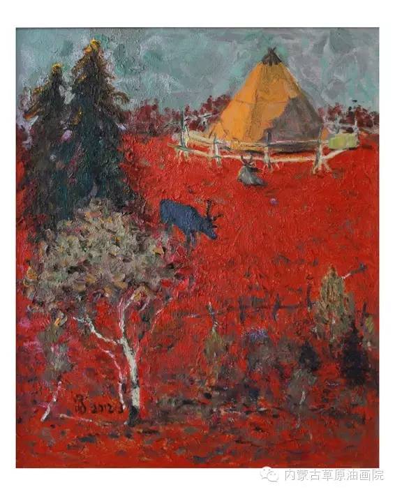 内蒙古草原油画院画家满都呼 第8张