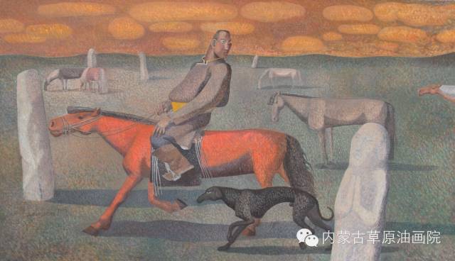 🔴内蒙古草原油画院画家--都仁毕力格 第17张