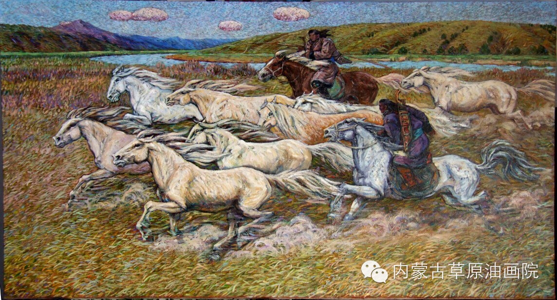 内蒙古草原油画院画家--白·舍冷业西