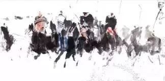 【绘画】画家包布和笔下的蒙古马，简直栩栩如生 第6张