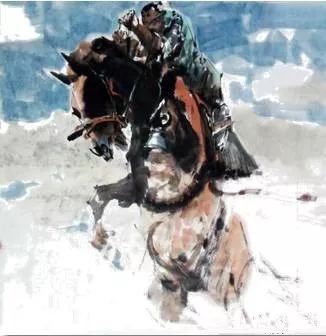 【绘画】画家包布和笔下的蒙古马，简直栩栩如生 第9张