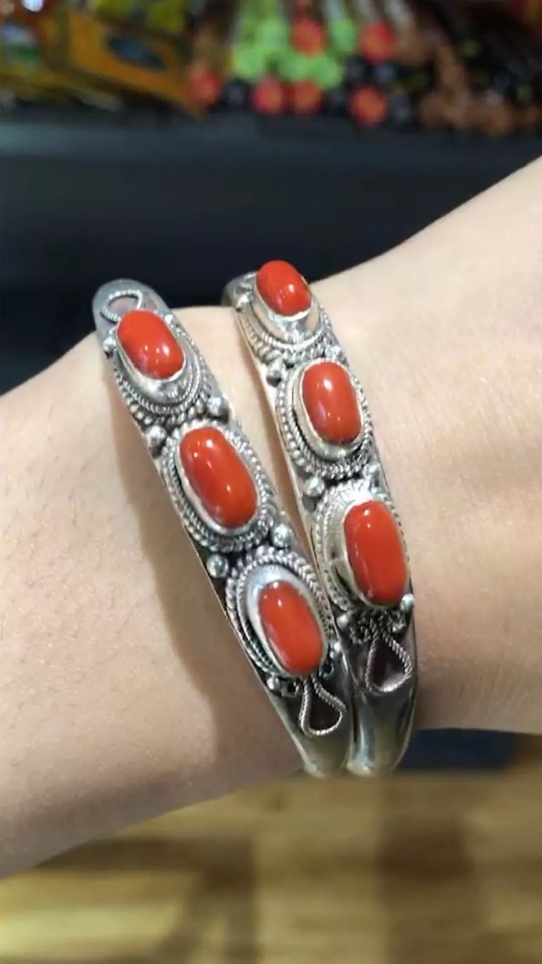 HongorGoyol 银饰天然珊瑚松石系列，传统游牧民族首饰 第5张