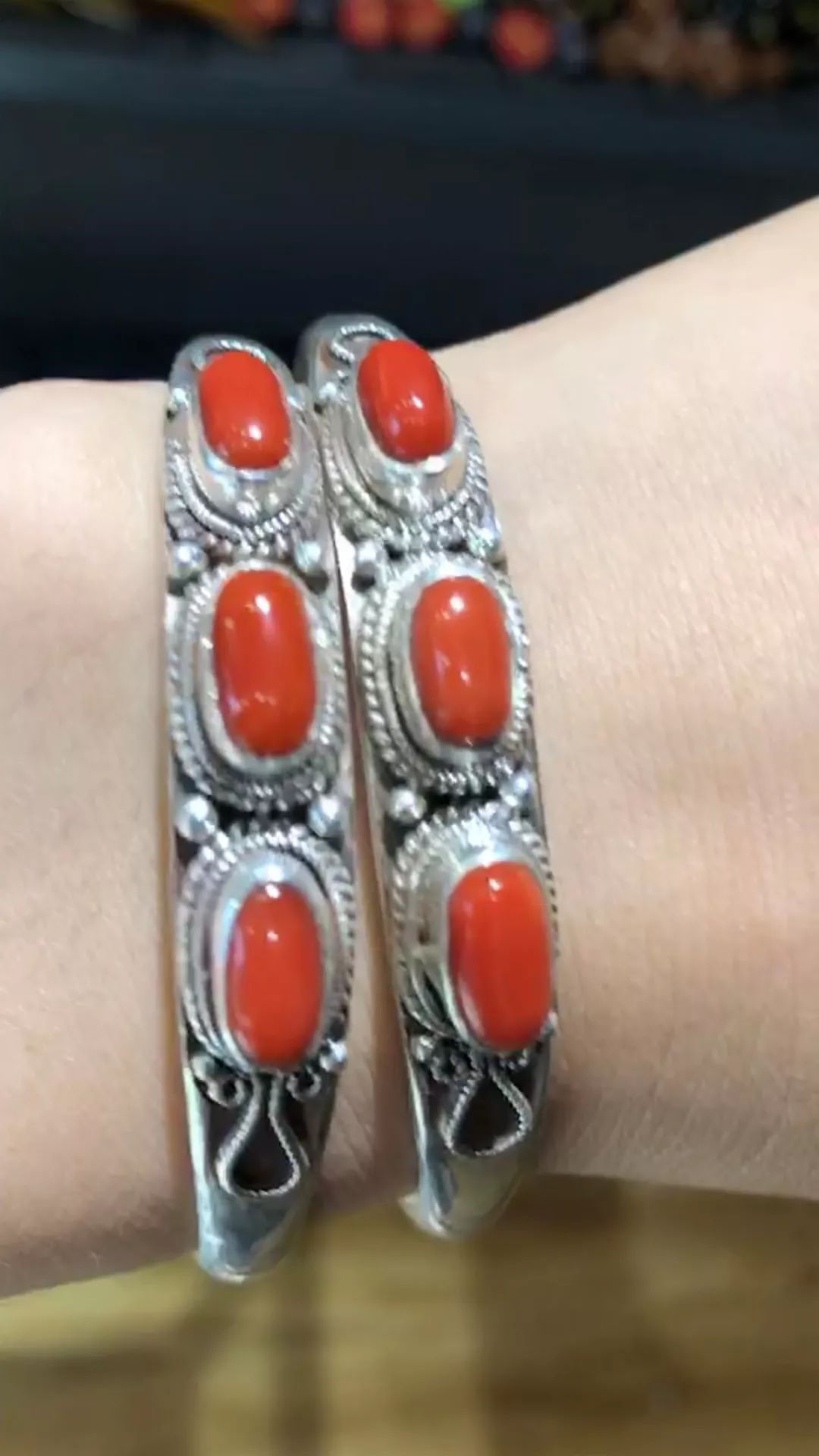 HongorGoyol 银饰天然珊瑚松石系列，传统游牧民族首饰 第8张