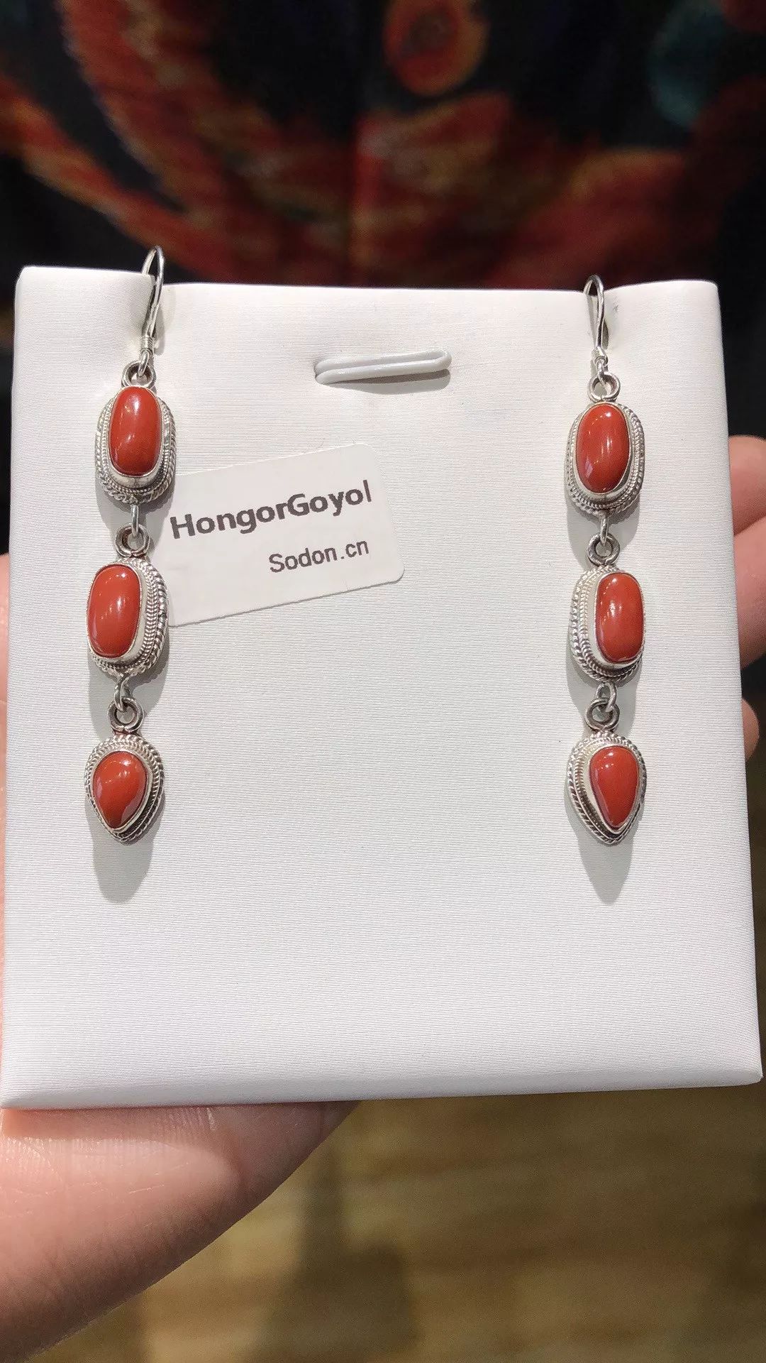 HongorGoyol 银饰天然珊瑚松石系列，传统游牧民族首饰 第13张