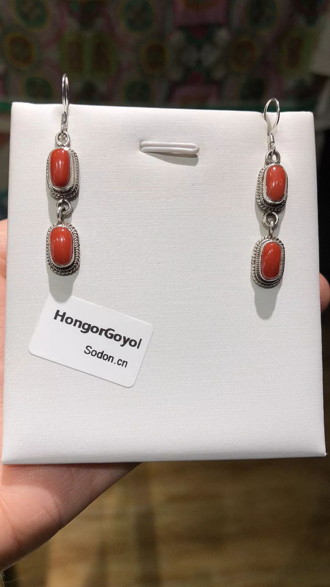 HongorGoyol 银饰天然珊瑚松石系列，传统游牧民族首饰 第18张