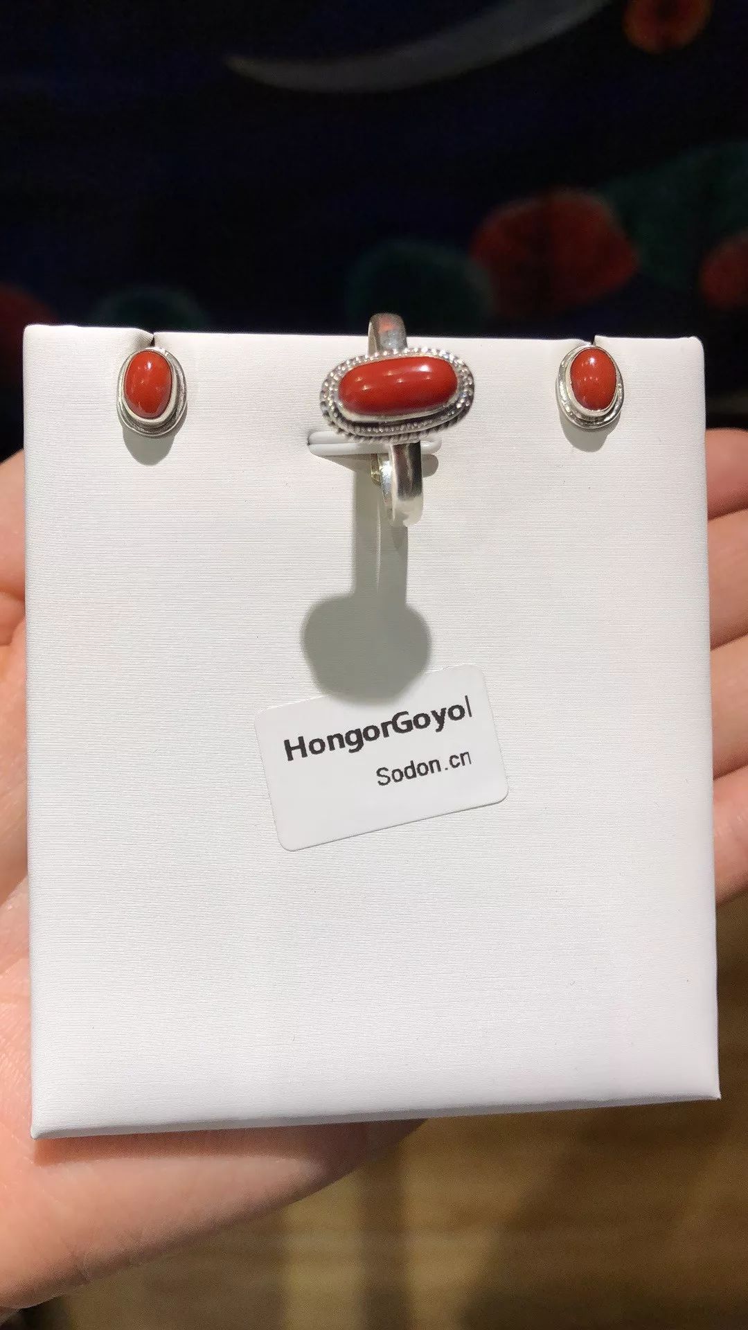 HongorGoyol 银饰天然珊瑚松石系列，传统游牧民族首饰 第37张