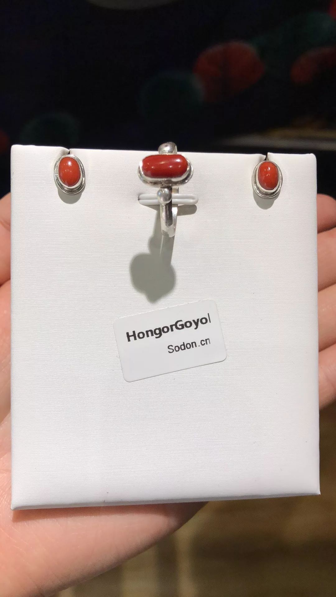 HongorGoyol 银饰天然珊瑚松石系列，传统游牧民族首饰 第38张