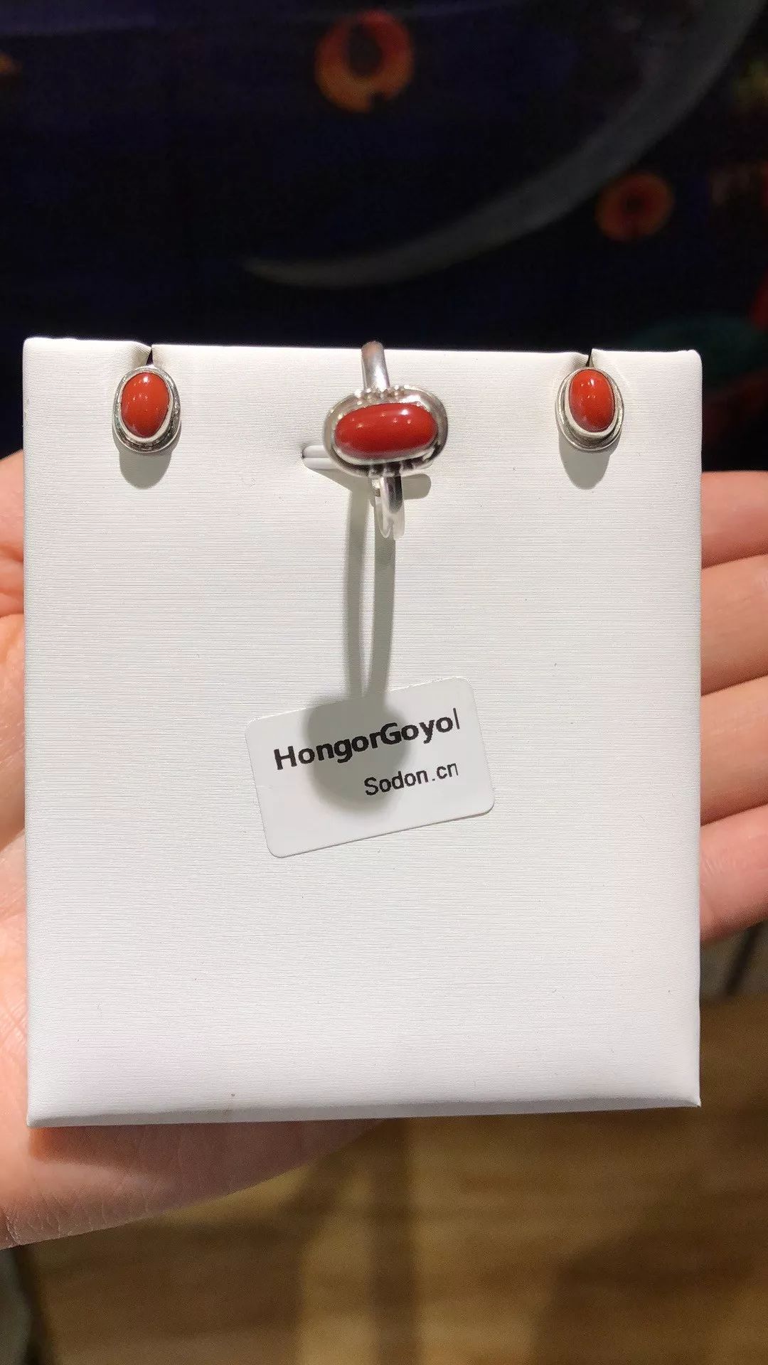 HongorGoyol 银饰天然珊瑚松石系列，传统游牧民族首饰 第39张