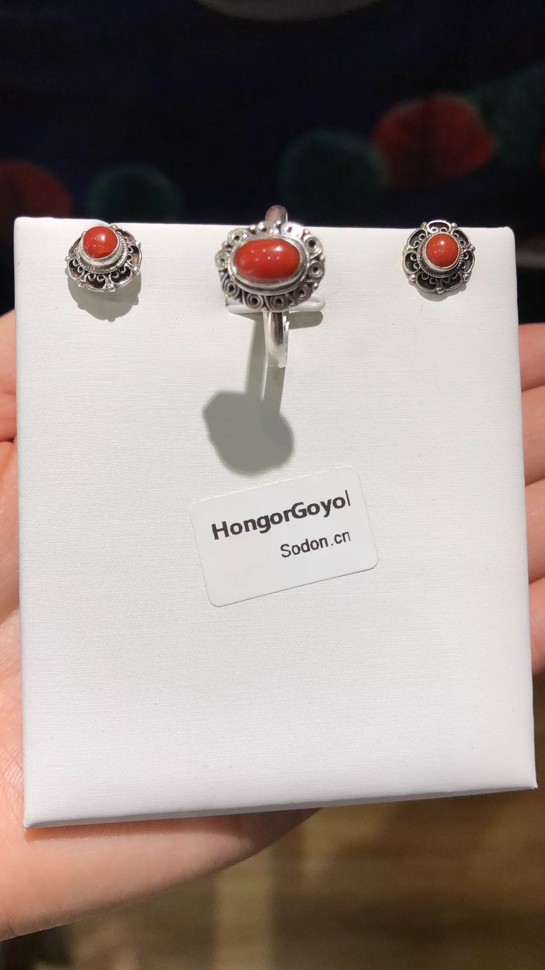 HongorGoyol 银饰天然珊瑚松石系列，传统游牧民族首饰 第43张