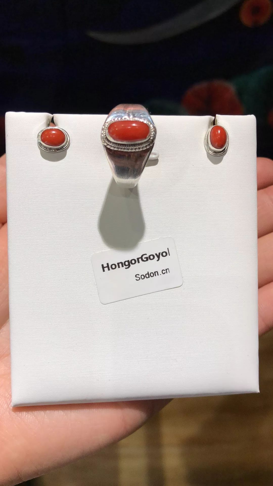 HongorGoyol 银饰天然珊瑚松石系列，传统游牧民族首饰 第45张