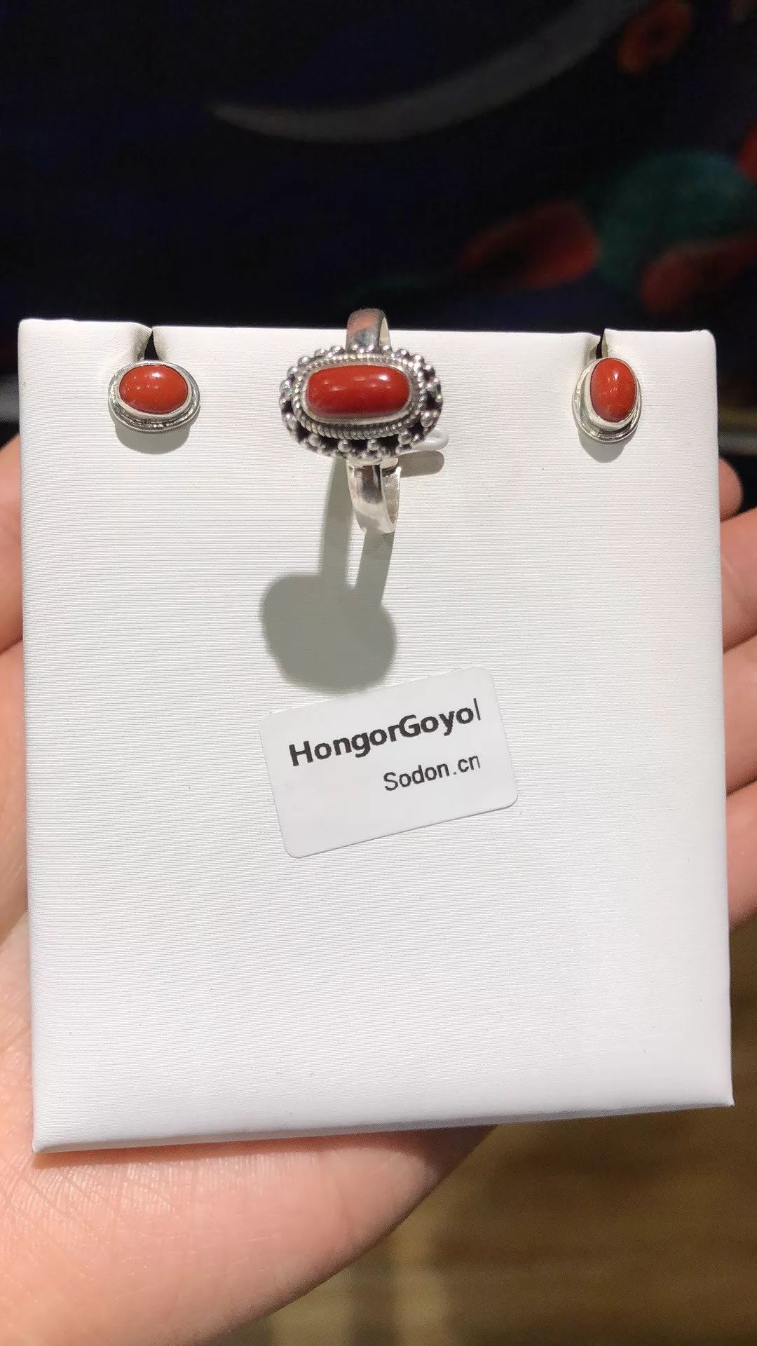 HongorGoyol 银饰天然珊瑚松石系列，传统游牧民族首饰 第46张