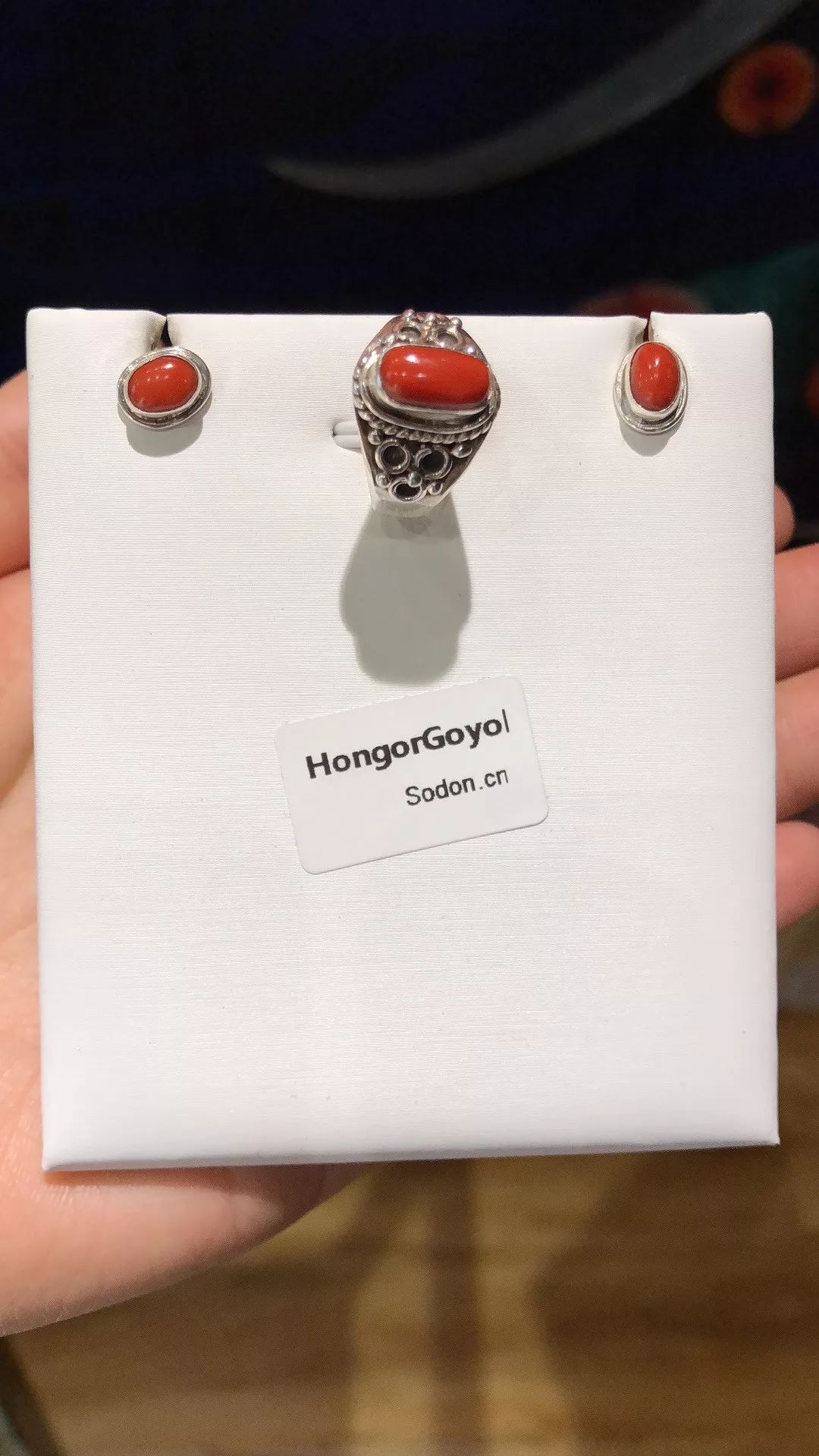 HongorGoyol 银饰天然珊瑚松石系列，传统游牧民族首饰 第47张