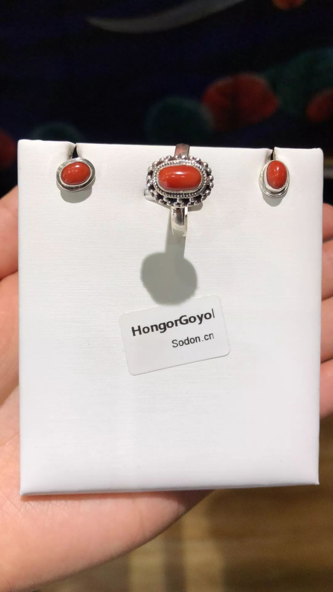 HongorGoyol 银饰天然珊瑚松石系列，传统游牧民族首饰 第48张