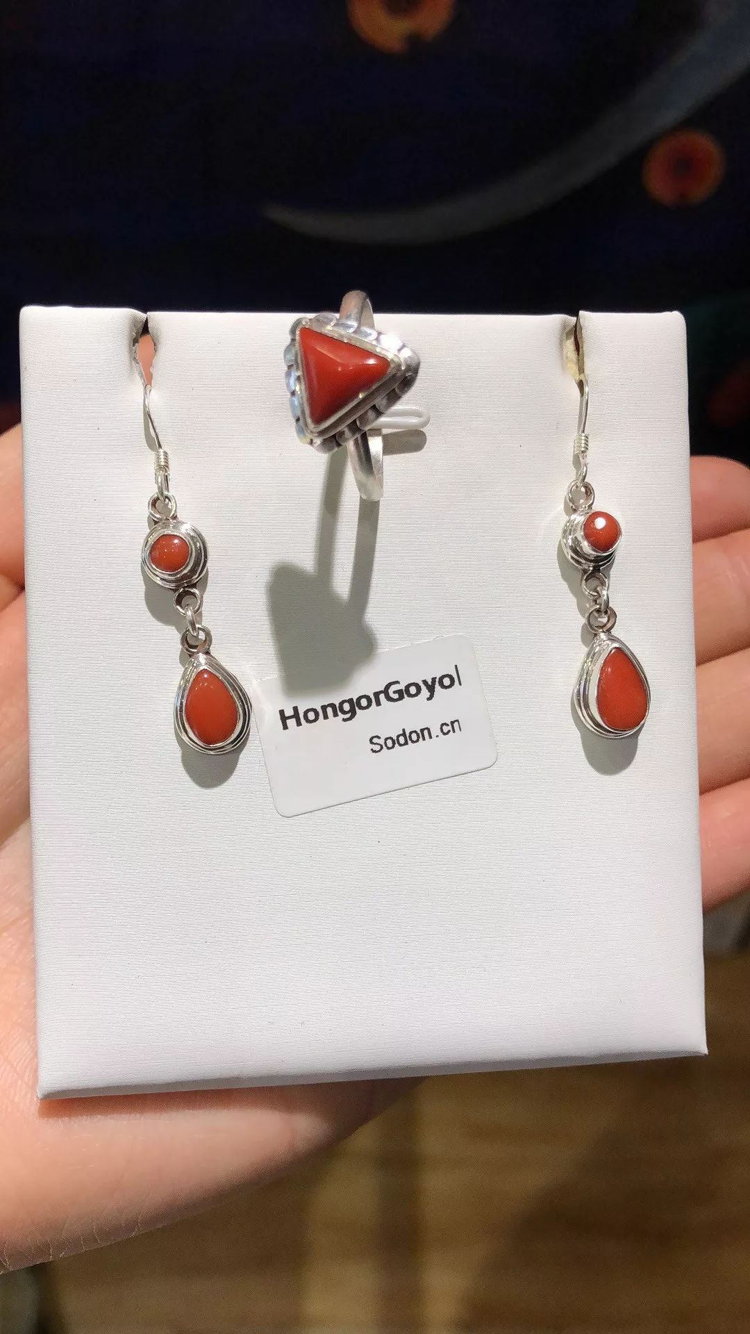 HongorGoyol 银饰天然珊瑚松石系列，传统游牧民族首饰 第52张