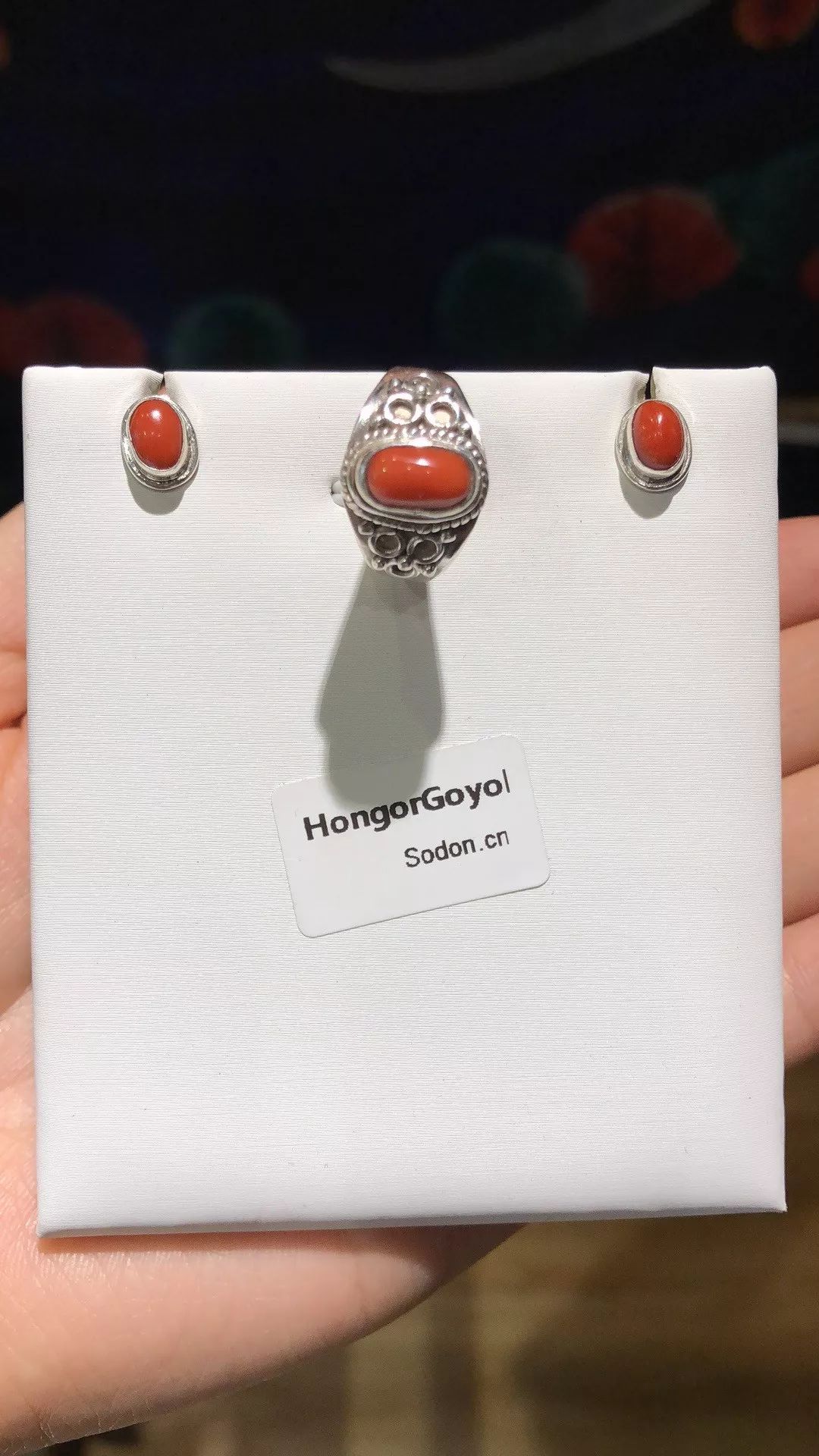 HongorGoyol 银饰天然珊瑚松石系列，传统游牧民族首饰 第53张