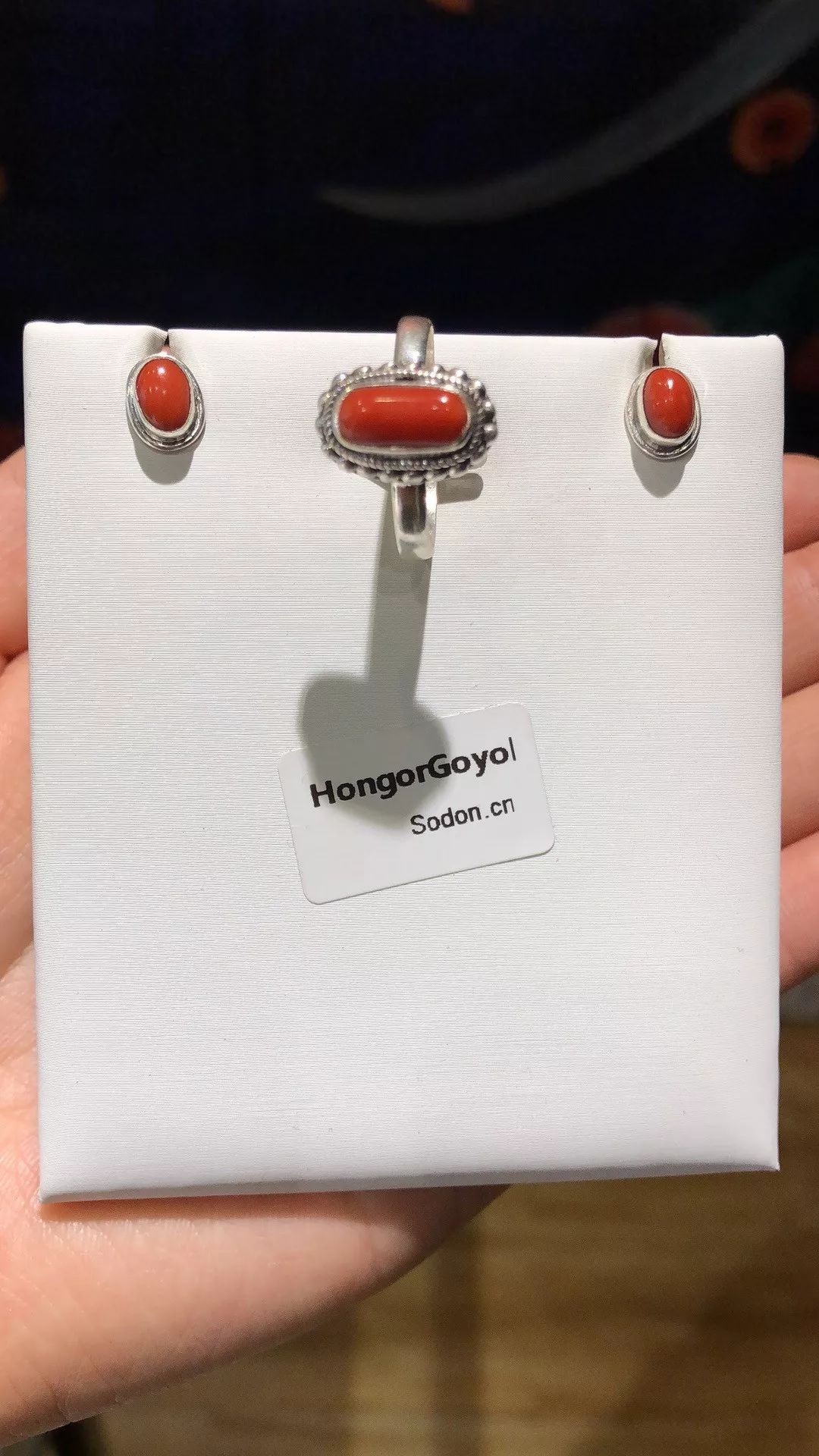 HongorGoyol 银饰天然珊瑚松石系列，传统游牧民族首饰 第57张