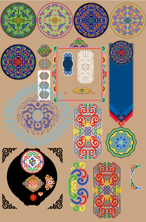 蒙古族彩色图案（tif)