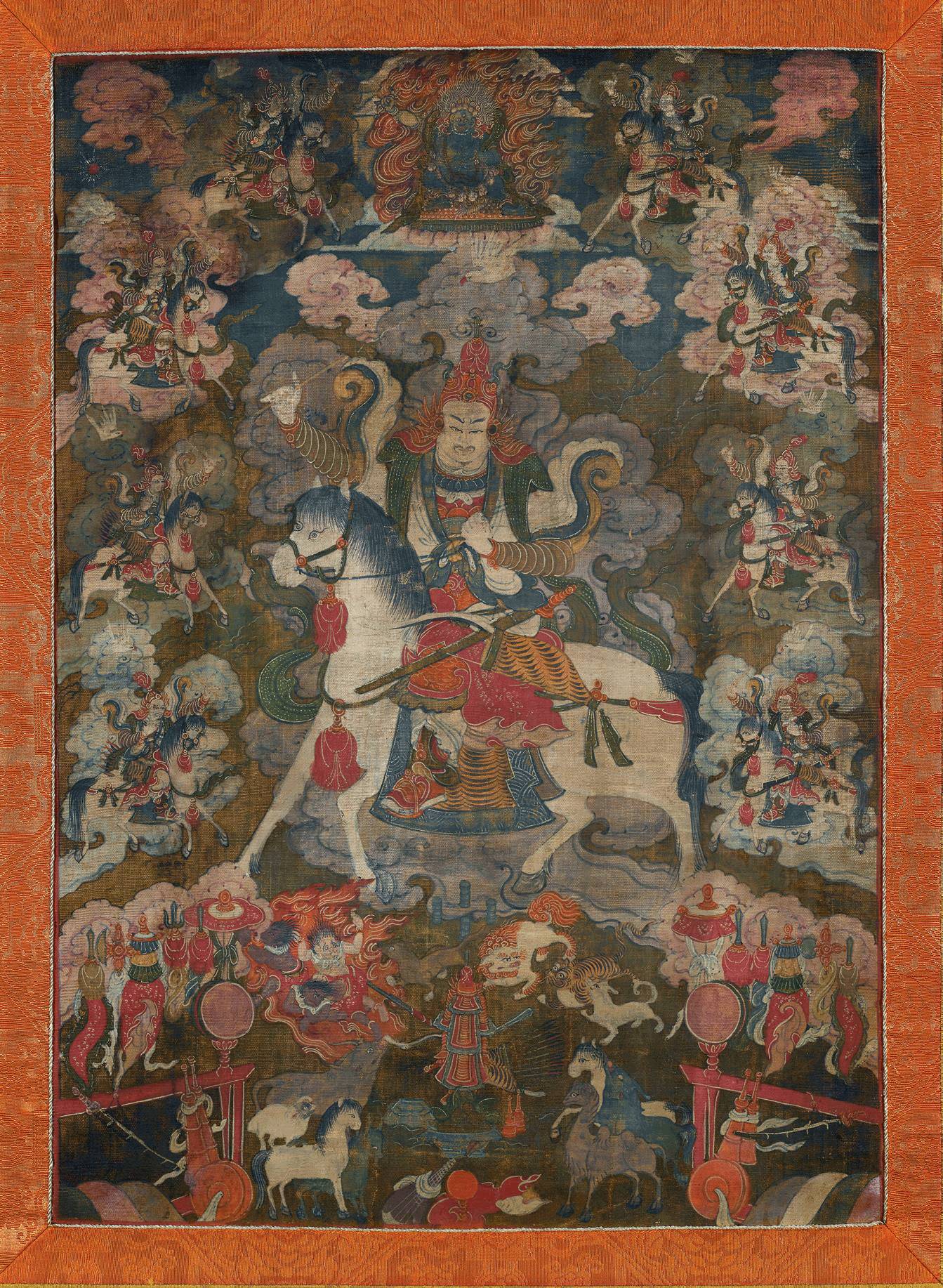 诚轩17春·瓷器 | 乾隆时期蒙古地区的一幅骏马财神唐卡