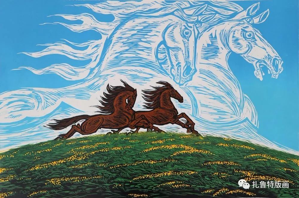 扎鲁特版画新作(一-内蒙古元素inner mongolia elements
