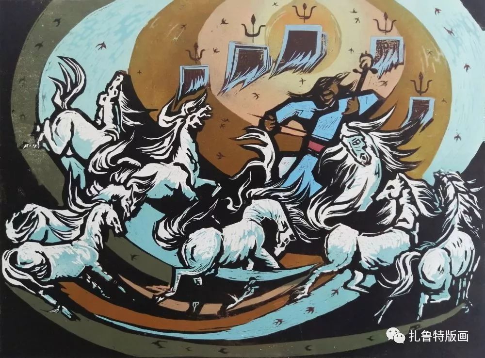 扎鲁特版画新作(一)-内蒙古元素inner mongolia