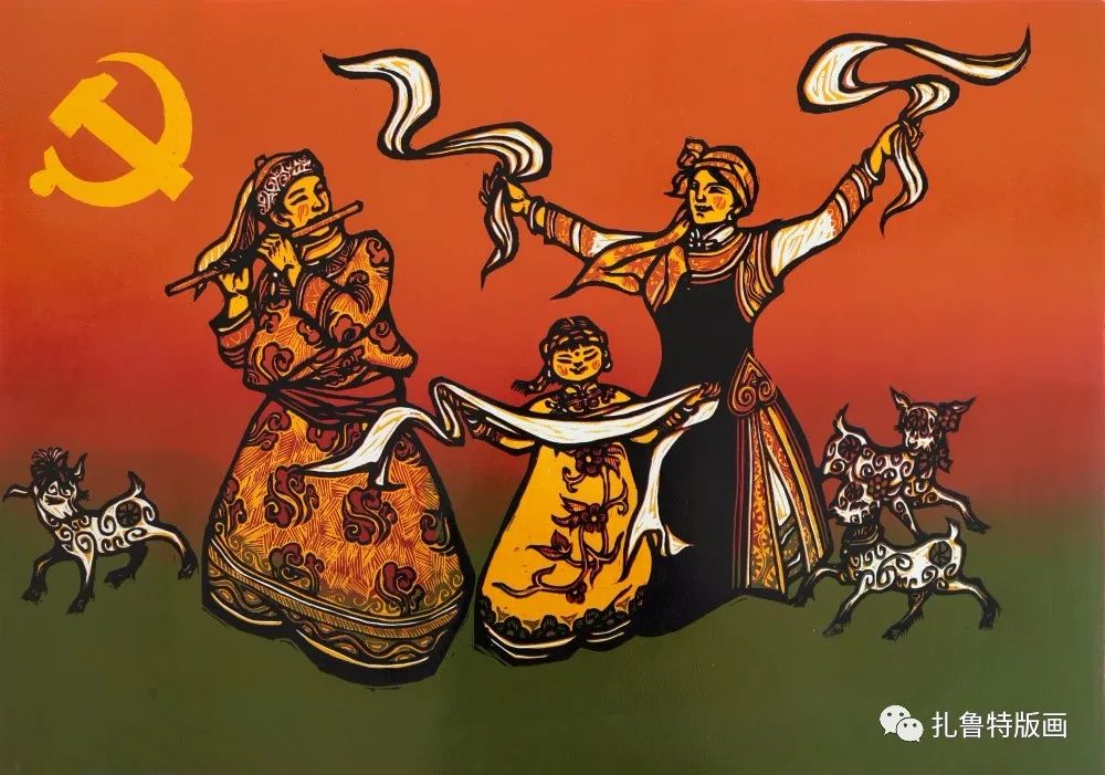 “传承红色基因 争做时代先锋”主题版画作品选 第13张 “传承红色基因 争做时代先锋”主题版画作品选 第13张