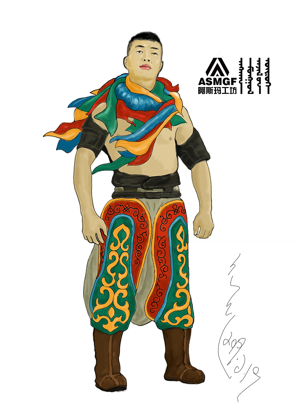 蒙古人物插图设计（阿斯玛18248305310微信）