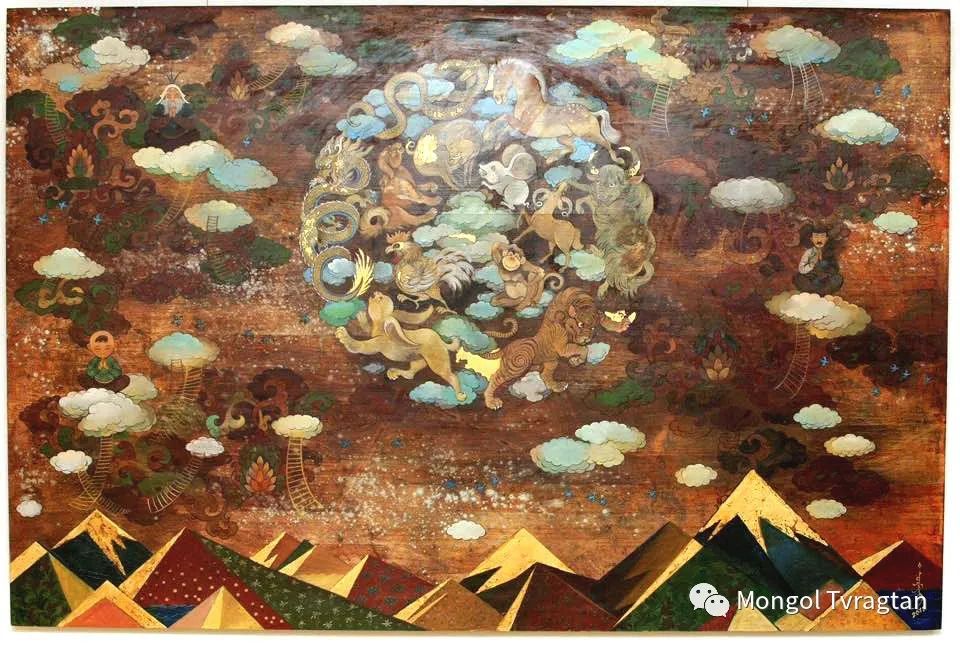 ᠤᠷᠠᠨ ᠵᠢᠷᠤᠭ -  ᠨᠤᠷᠮᠠᠨᠵᠠᠪ 蒙古国画家--努尔曼扎布