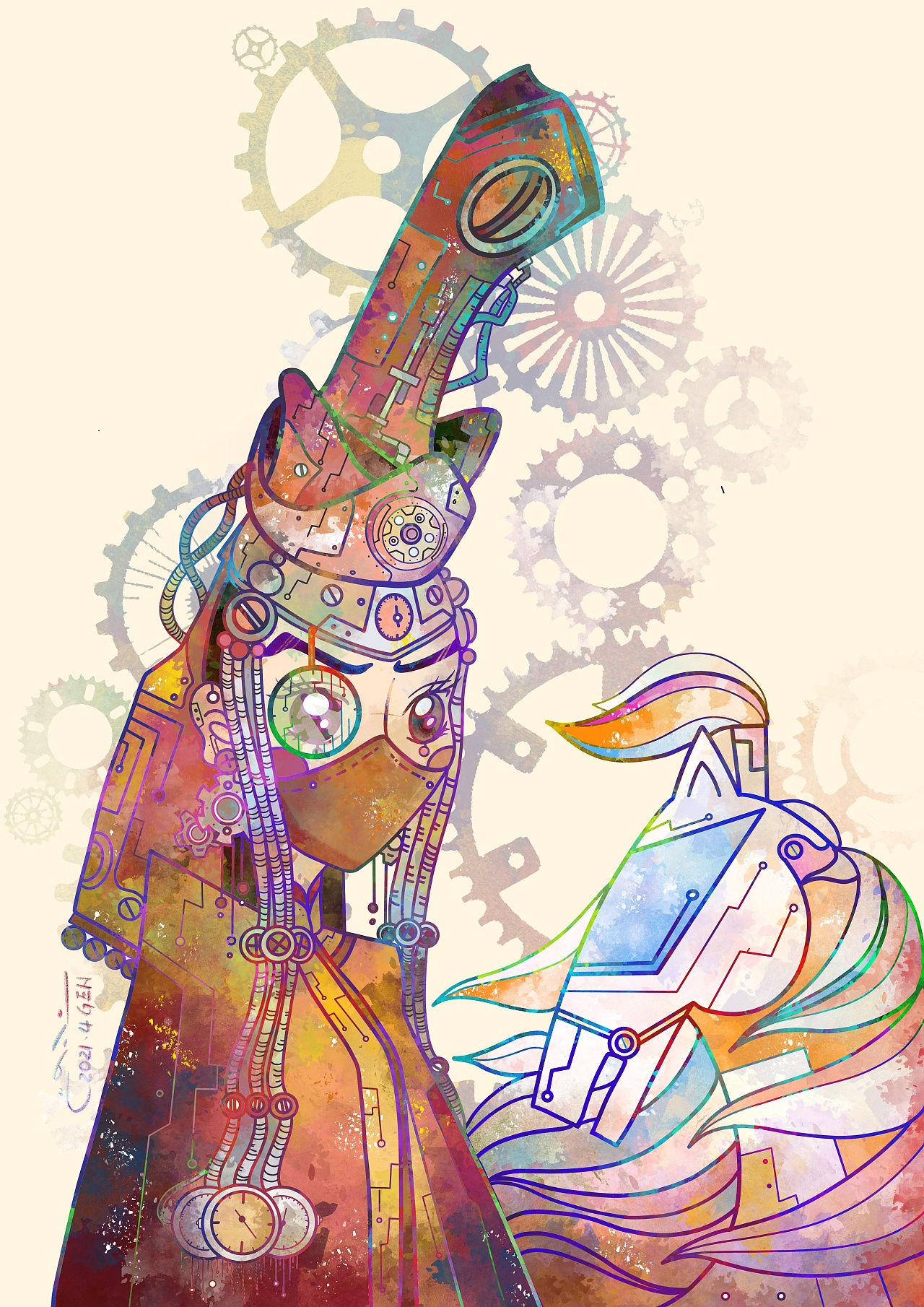 蒙古元素插画混搭根根g