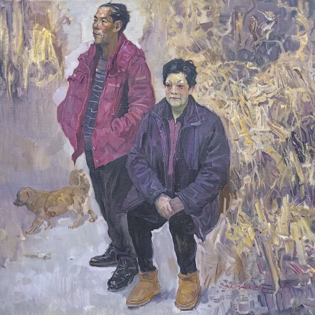 58.孟克巴依尔《老伴》140x140cm 2021年.jpg