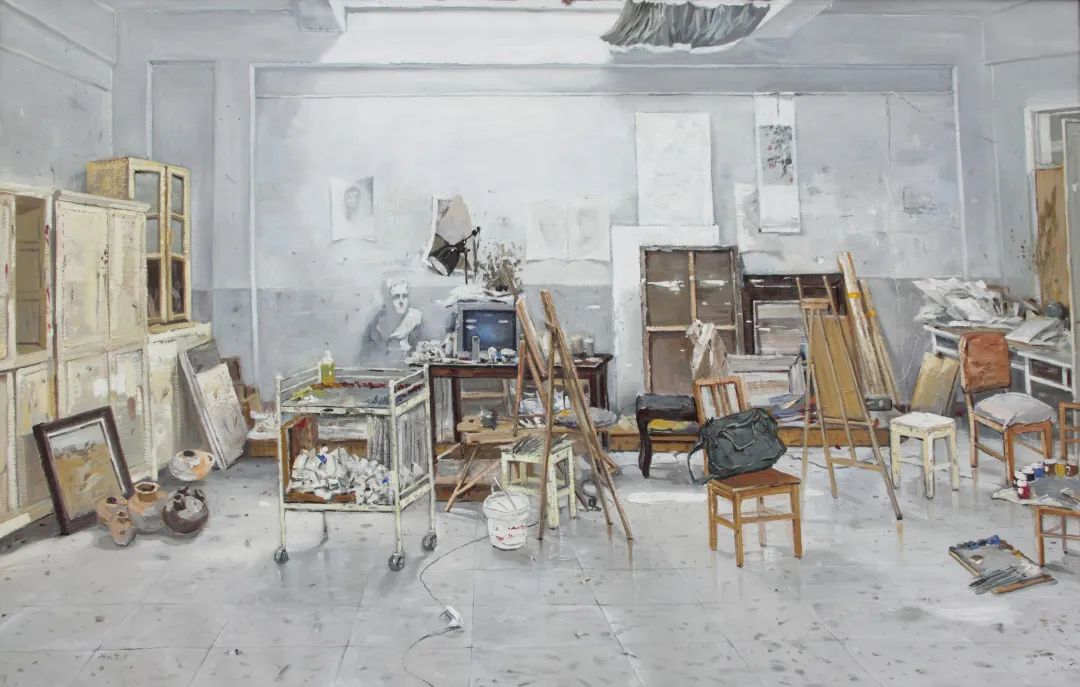 68.孟克巴依尔《画室正午》 110x170cm 2013年.JPG