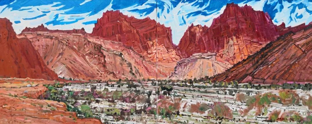 74.孟克巴依尔《红山-1》   80x200cm 2018年.jpg