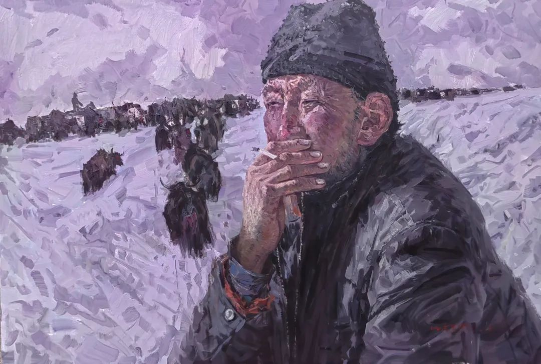 87.孟克巴依尔《父亲4》 160X160cm 2022年.jpg