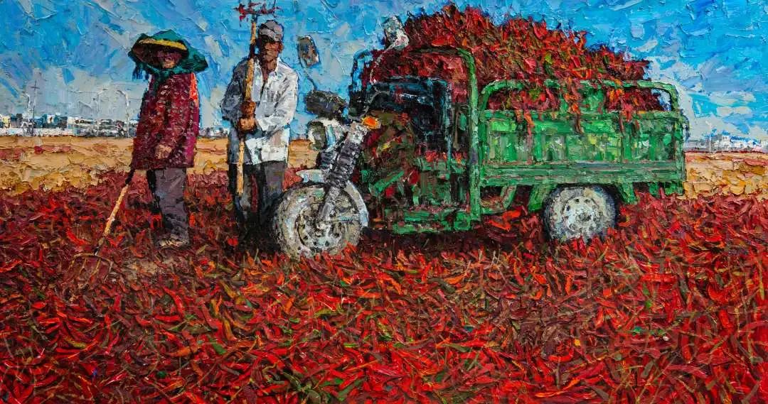 90.孟克巴依尔《天山脚下遍地红》80x130cm 2023年.jpg