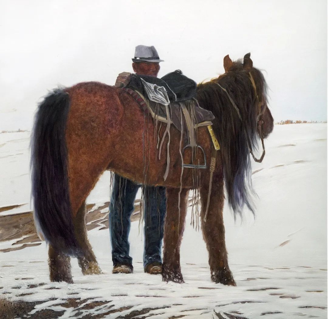 100.孟克巴依尔《父亲1》160x160cm 2024年.jpg