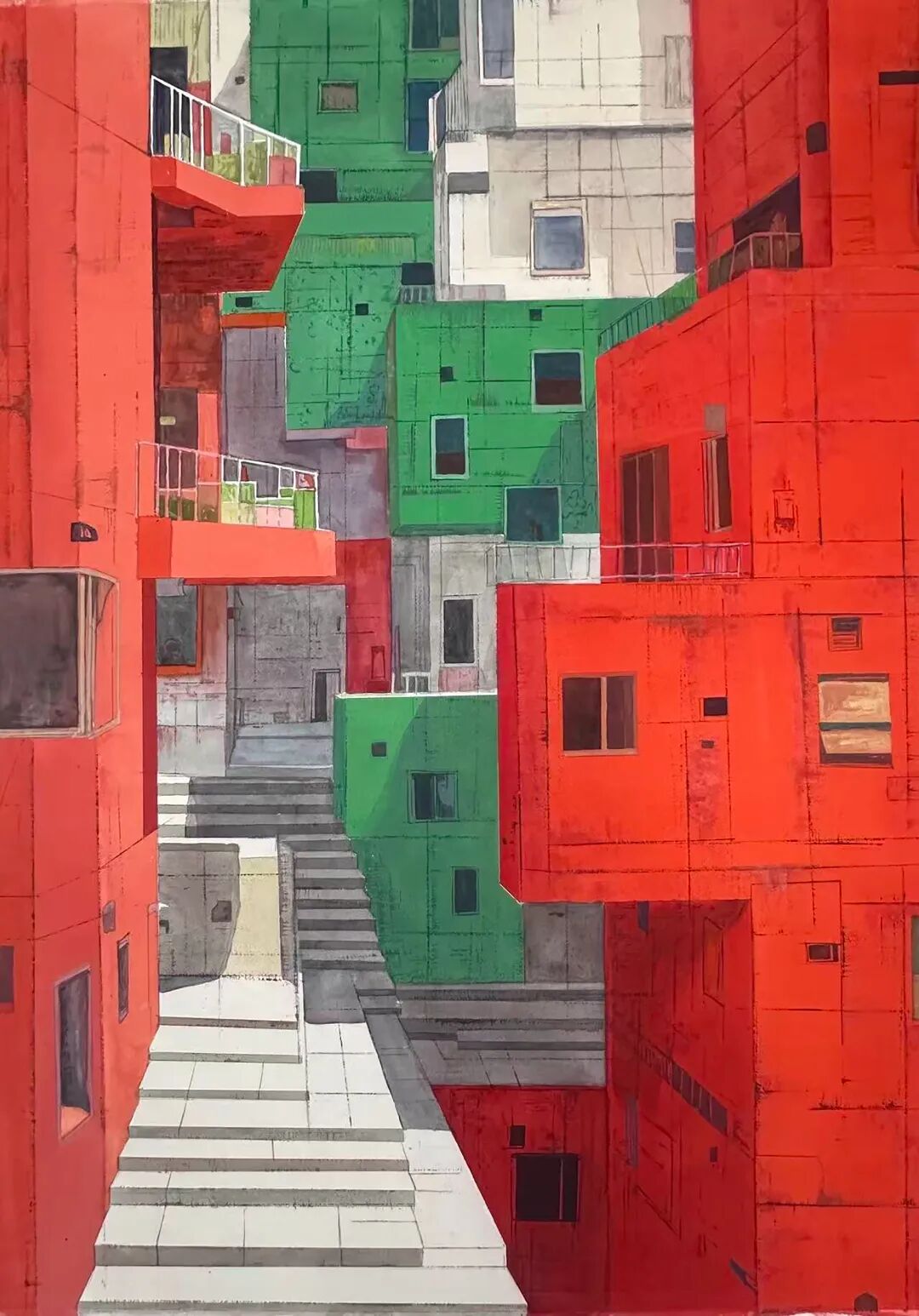 孙嘉《城市印象》109×78cm纸本水彩.jpg